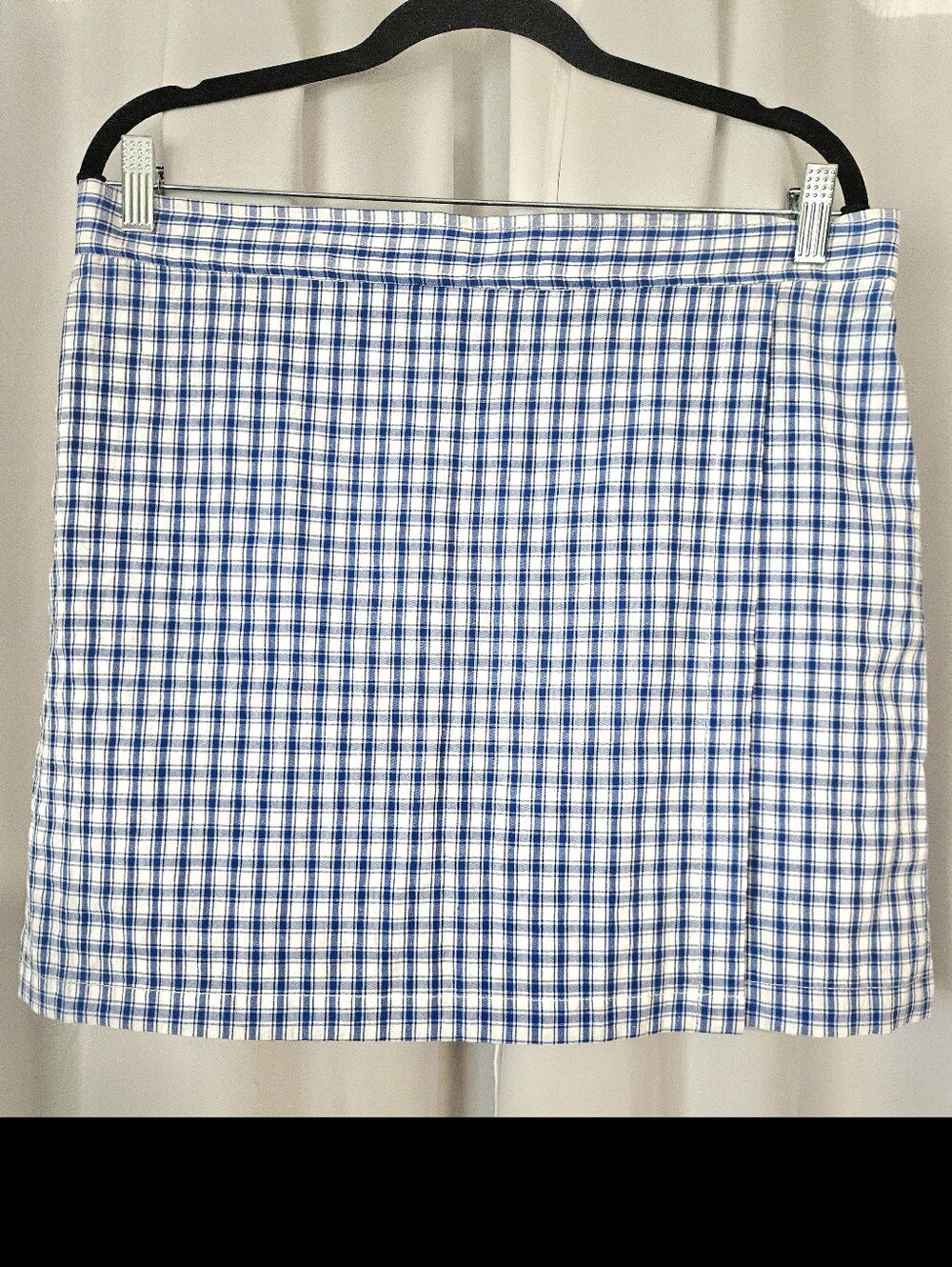NWT Max Studio London Blue Gingham Mini Skirt | Y2K Preppy Cottagecore Size XL